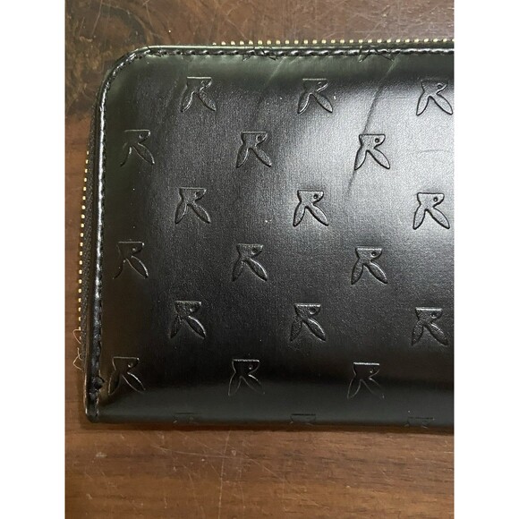 Black Faux Leather Embossed Playboy Wallet with Gold Plate Logo And PB Charm - Picture 6 of 14